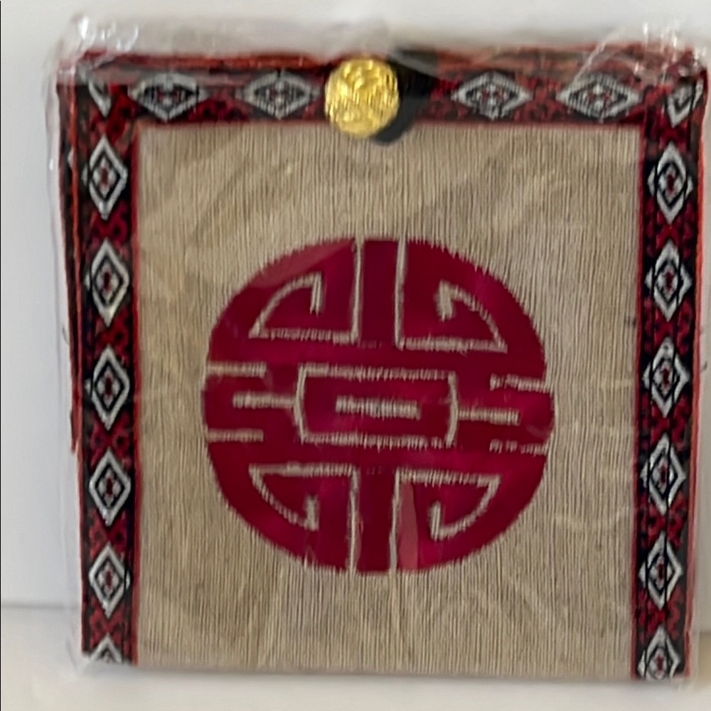 New Embroidered Chinese Character Longevity Fabric Wallet